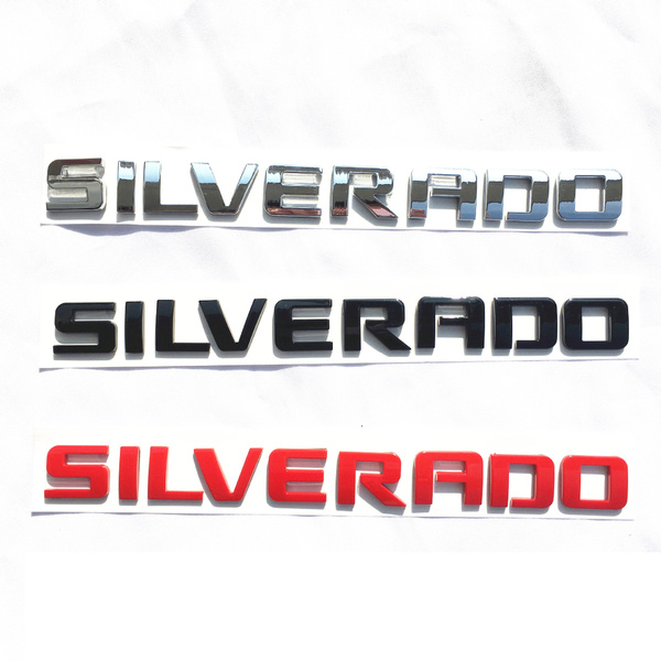 CARRUN 2pcs Silverado Nameplate Letter Emblem 3D Emblem Badge Replacement for Silverado 1500 2500HD 3500HD Chevrolet Silverado Pickup Silver CARRUN 2pcs Silverado Nameplate Letter Emblem 3D Emblem Badge Replacement for Silverado 1500 2500HD 3500HD Chevrolet Silverado Pickup Silver