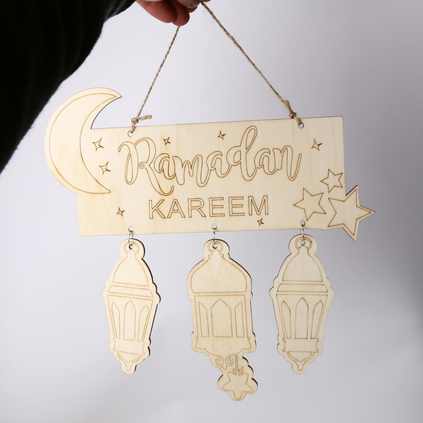Eid Mubarak Muslim Islam Ramadan Decorations Hanging Lantern Pendant Plaque Sign 