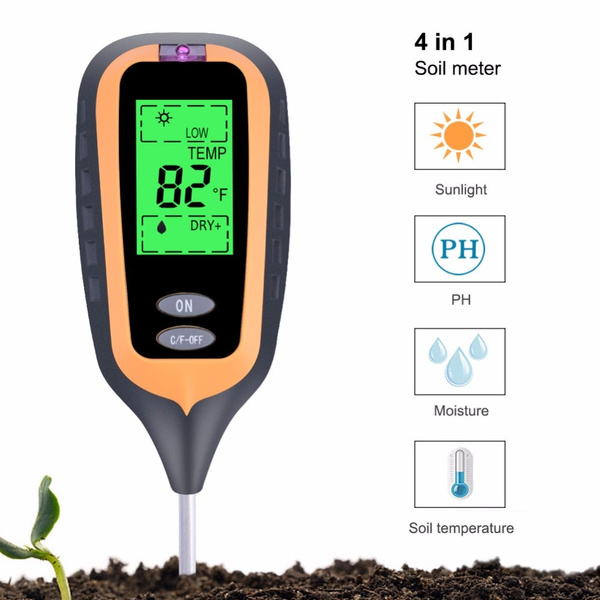 4 In 1 Digital Soil Tester pH Meter Thermometer Sunlight Moisture