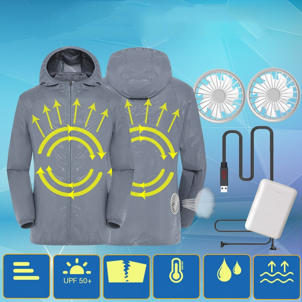 Cooling Fan Jacket Heatstroke Prevention Air Conditioned Clothes Sun P –  fjunprotection