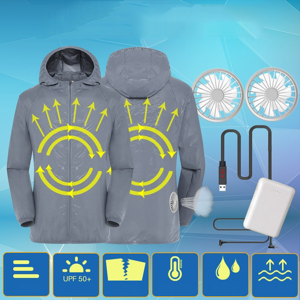 Men/Women Air Conditioning Jacket Waterproof Anti-UV Clothing USB