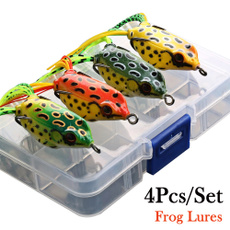 4Pcs Topwater Frog Fishing Lures Artificial Soft Baits for Bass Snakehead Saltwater Freshwater Fishing