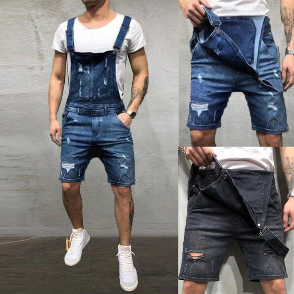 plus size distressed denim overalls