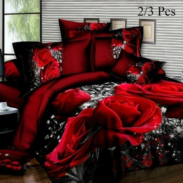 red rose duvet cover set