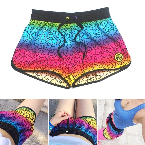 rainbow running shorts