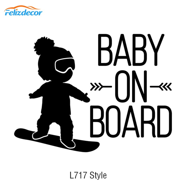 Baby on Board SKI vinyl sticker SKIER car truck bumper window skis safety boards 
