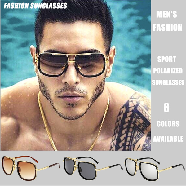 2019 New Fashion Big Frame Sunglasses Men Square Fashion Glasses for Women  High Quality Retro Sun Glasses Vintage Gafas Oculos