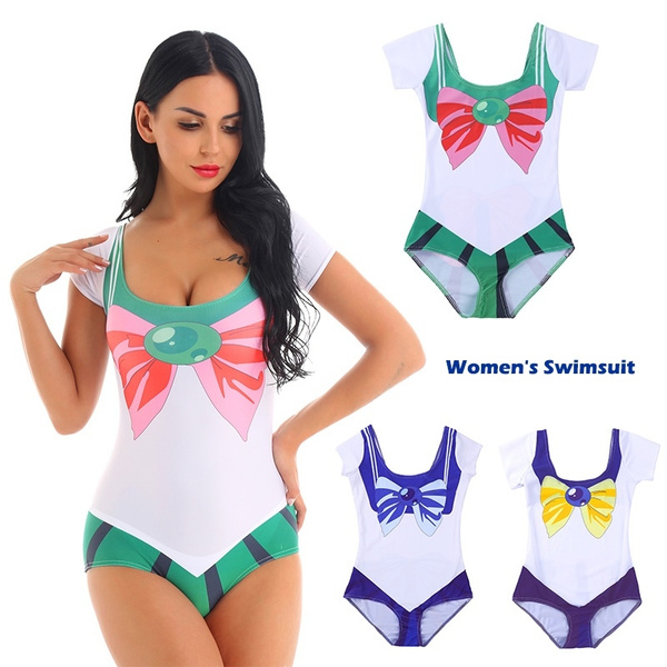 Women One Piece Swimsuit Leotard Bodysuit Anime Sailor Moon Cosplay Costumes