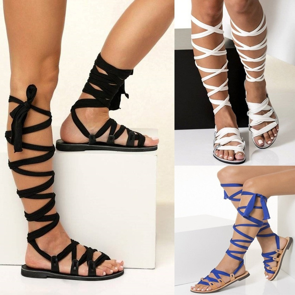 high sandals lace up