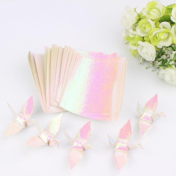 100PCS Pearl White Origami Square Paper Single Sided Craft DIY Colorful  Scrapbooking 7CM