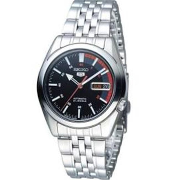 seiko series 5 automatic black dial men's watch snk375j1