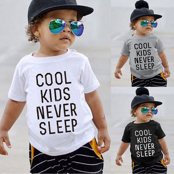 For 0-4 Years old Kids,DIGOOD Boys Girls Short Sleeve Letter Print T-shirt Kids Elegant Clothes