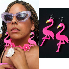 pink, punk earring, Colorful, birdearring