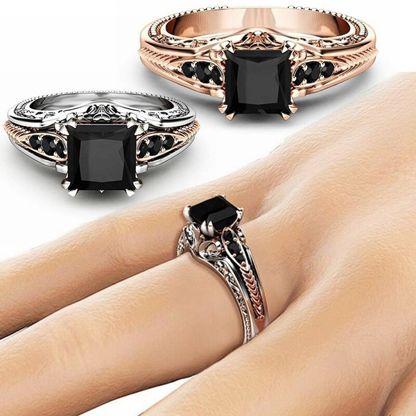 Rose gold black 2024 sapphire ring