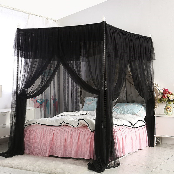 Four Corner Post Bed Canopy Curtain, Queen Four Poster Bed Canopy