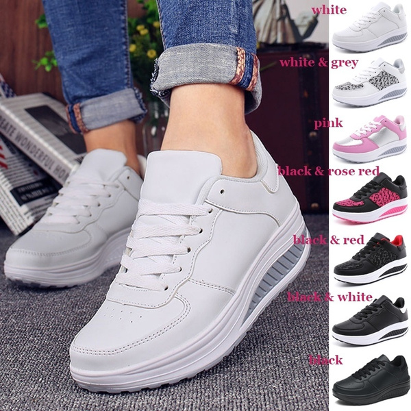 Women Sneakers White Platform Trainers Summer Wedges Casual Shoes Basket Femme Lace Up Zapatillas Deportivas Mujer