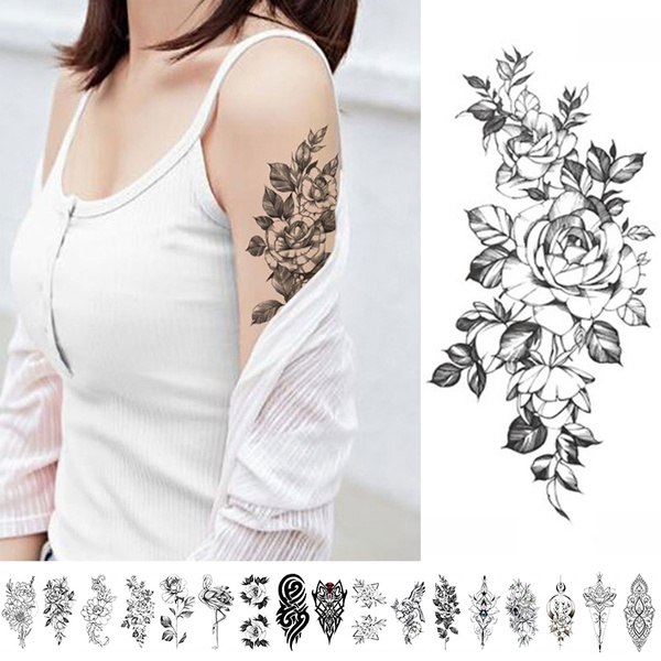3D Printed Flower Pattern Temperary Tattoo Unisex Removable Waterproof Body  Sticker Body Art Paper | Wish