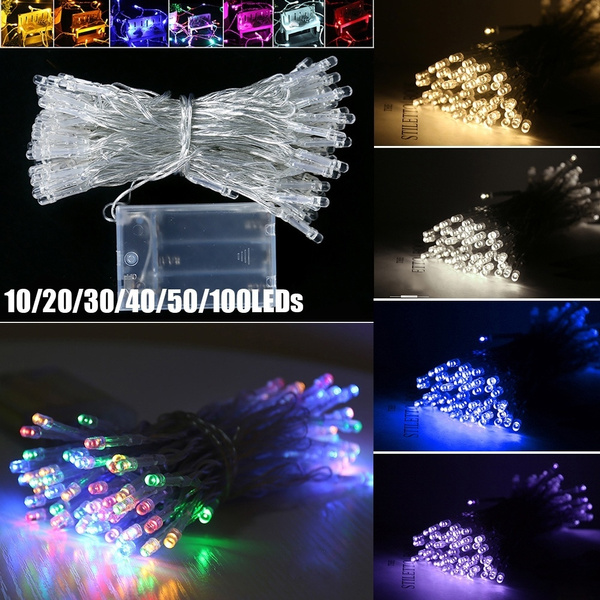 20 50 100 LED Fairy String Lights Battery Operated Christmas Wedding Party Decor 
