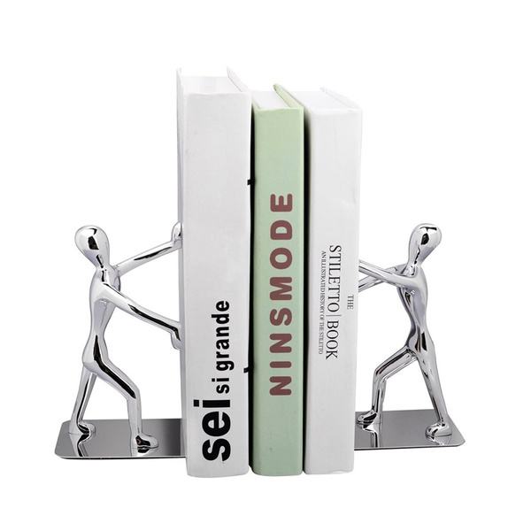 Strong Bookends 1 Pair Strong Metal Bookend Books Stationery Read Portable Holder ...
