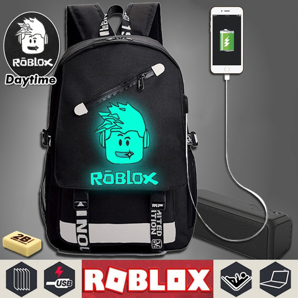 Cool Night Light Roblox Luminous Backpack With Usb Charge School Bags For Teenagers Boys Girls Large Capacity Anime Cartoon School Backpack Waterproof Satchel Kids Book Bag Wish - roblox backpack for kids