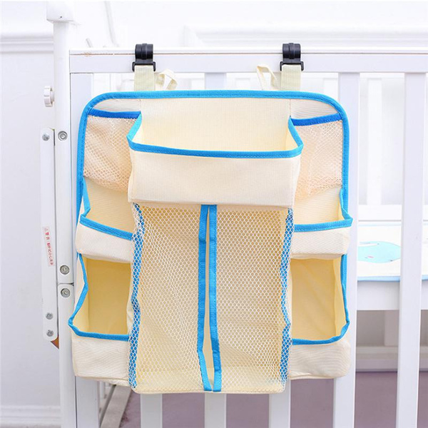 Pocket Baby Bed Hanging Storage Bag Crib Organizer Toy Diaper For Cradle Bedding 