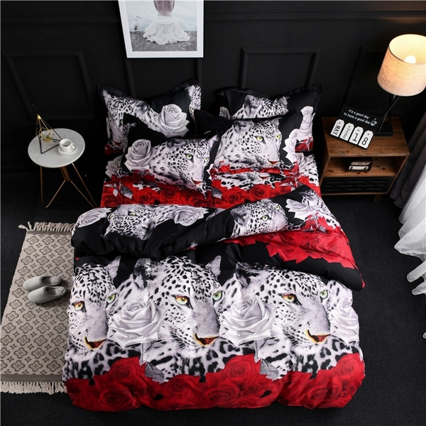 Bedding Set Pink Leopard Print Zebra, Leopard Print King Size Bed Set