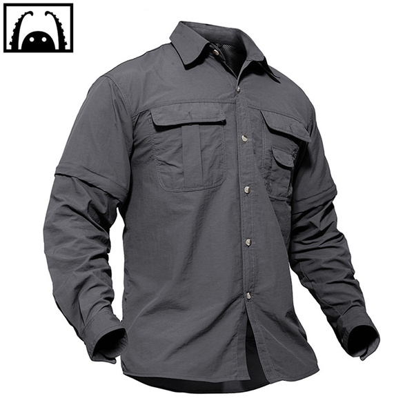 Quick Dry Outdoor Men's Summer Shirts Breathable Removable Sports