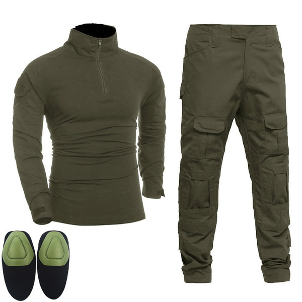 Men Tactical Uniforms Military Clothing Army Green Combat Suit Sets Special Airsoft T Shirts Paintball Pants With Elbow Knee Pads Wish