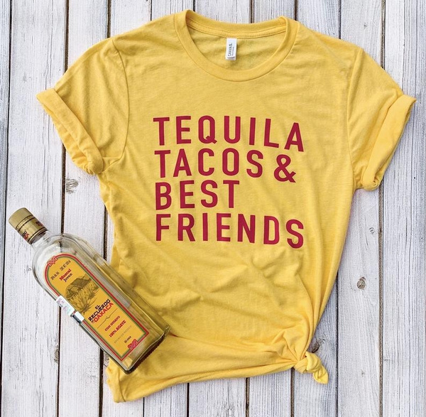 Women Sayings Shirt Tequila Tacos and Best Friends Graphic Tees Casual  Cotton Short Sleeve Funny Top Tees | Wish