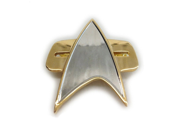Star Trek Brooch Pin Badge Silver Steel Communicator Starfleet Command Gift Bag 