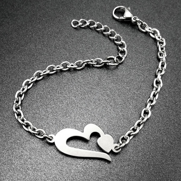 Adjustable Stainless Steel Bracelet Chain Link Jewelry For Women_voghion.com