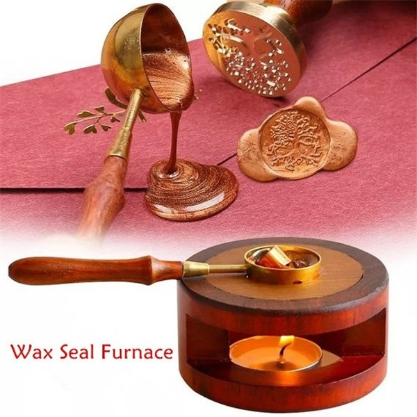 Wax Seal Kit Warmer Melting Spoon Set Sticks Furnace Tool for Sealing Stamp Tool 