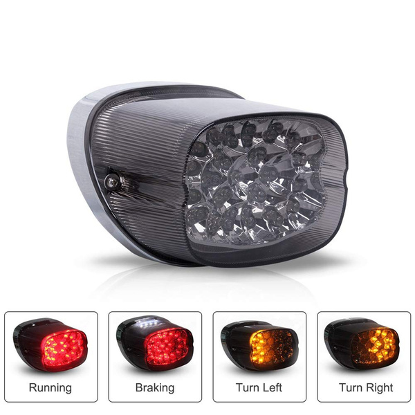 Motorcycle LED Turn Signal Integrated Tail Light Replacement for