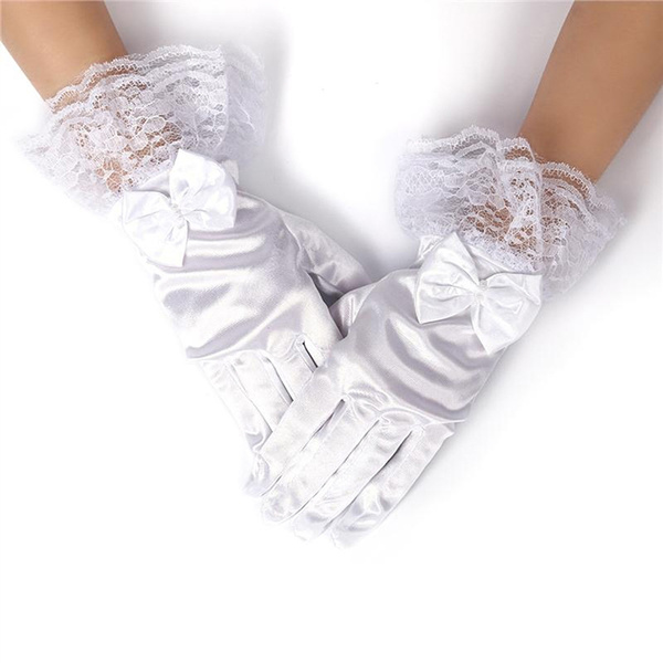 Flower girl deals lace gloves