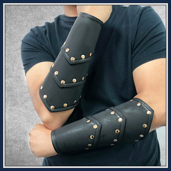 New Fashion Medieval Leather Arm Armor Punk Leather Armor Rivets Bracer ...