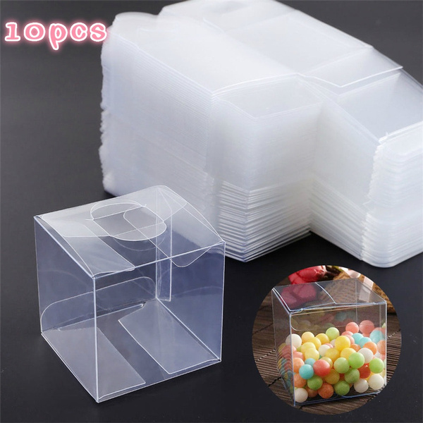 Plastic Present Pocket Chocolate Candy Boxes Square Gift Bag Cookie Pouch 