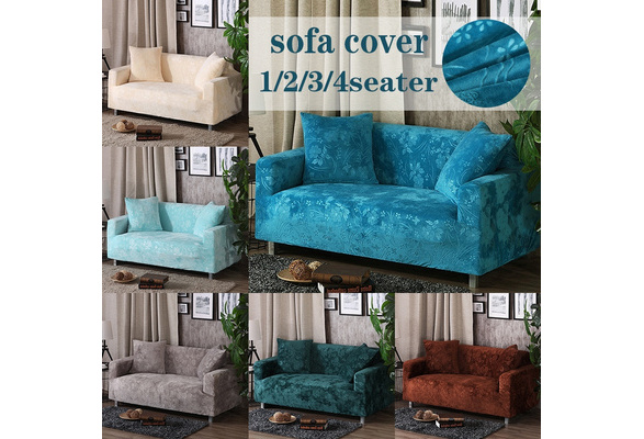 Soft Velvet Fabric Thick Sofa Cover, Cream Velvet Sofa Cover