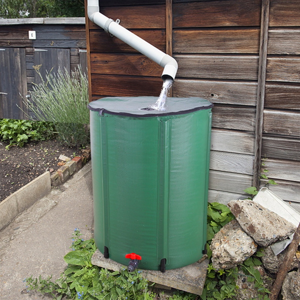 50 100 Gallon Portable Rain Barrel Water Collector Tank w /Spigot Filter 66 