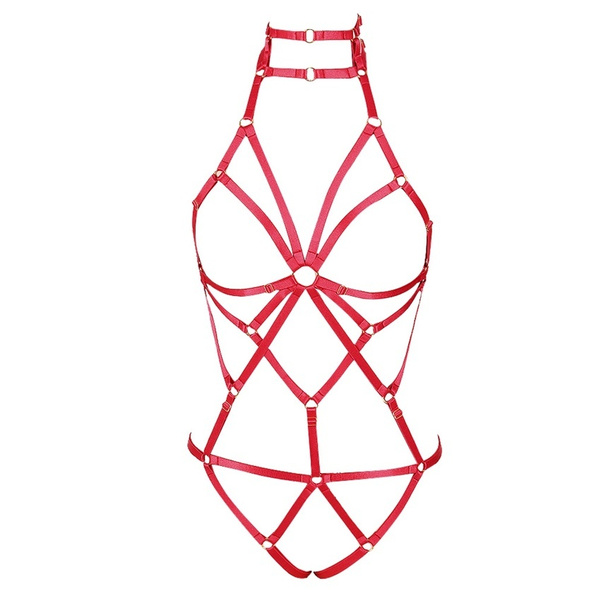 Women's Punk Cut Out Harness Body Full Strappy Lingerie Garter