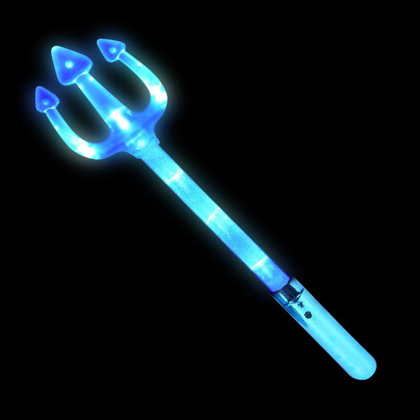 Mozlly LED Light Up Flashing Blue Costume Toy Trident for Adults