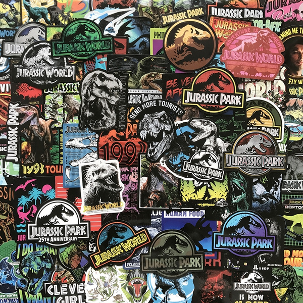 2019 Hot Jurassic Park Dinosaur Stickers Kids Toy Graffiti Sticker for  Luggage Laptop Skateboard Moto Car Waterproof Sticker