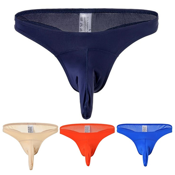 Men's Elephant Trunk Sexy Underwear Briefs with Pouch Thongs Soft