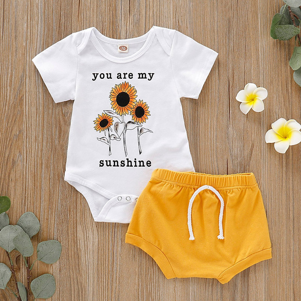 sunflower baby romper