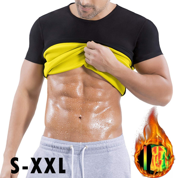 Men's Sauna Suit Sweat Vest Tank Top Neoprene T-Shirt Waist