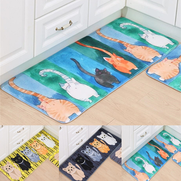 Home and Kitchen Accessories Cute Cat Printed Floor Mats Home