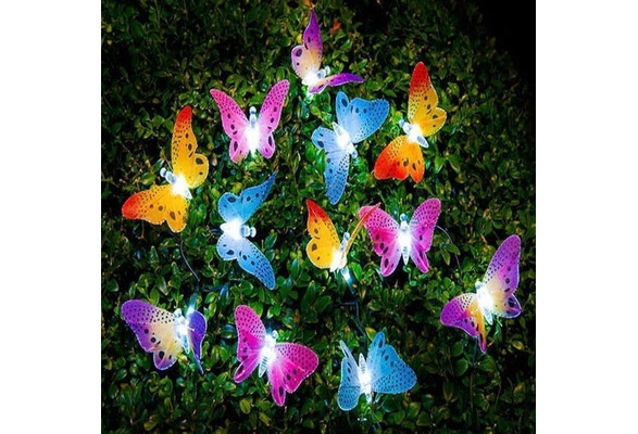 1220 LED Energía Solar Fibra Óptica Mariposa Libélula Cadena Luz Decoración de jardín 1220 LED Energía Solar Fibra Óptica Mariposa Libélula Cadena Luz Decoración de jardín