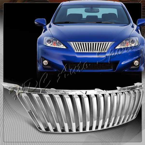 For 2006-2008 Lexus IS250 IS350 Chrome Vertical Front Hood Bumper Grille  Grill