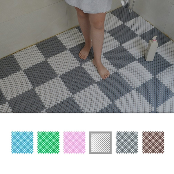 Practical Hollow Plastic Shower Mat Bathroom Bath Mosaic Mat keep water