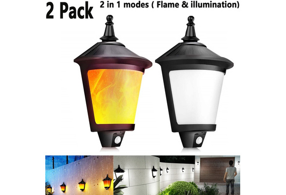 Solaire Effet Flamme Capteur Mouvement DEL Wall Light Outdoor Garden Yard Lamp Decor Solaire Effet Flamme Capteur Mouvement DEL Wall Light Outdoor Garden Yard Lamp Decor