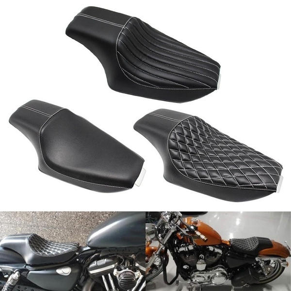 Motorcycle Black Rear Passenger Seat Cushion Pillion Leather Pad